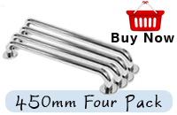 Grab Rail 450mm Polished Stainless Steel Four Pack