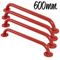 Red Steel Grab Rails 600mm Four Pack