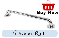 Single Grab Rail Polished Stainless Steel 600mm