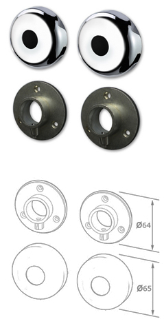 Flanges & cover plates for straight and L shape rails (pair)  