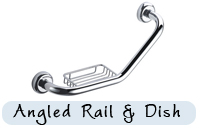 Angled Grab Rail With Soap Dish