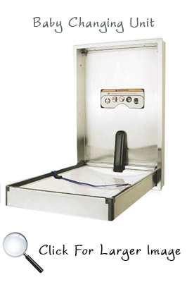 Stainless steel baby changing unit - vertical 