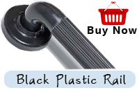 Black Plastic Grab Rail - Plastic Fluted 300mm