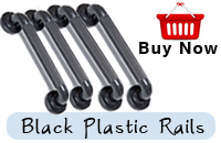 Grab Rails 600mm Plastic Fluted Four Pack Black