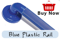 Blue Plastic Fluted Grab Rail 300mm