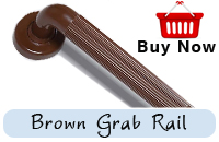 Single Brown Plastic Grab Rail In Brown 450mm