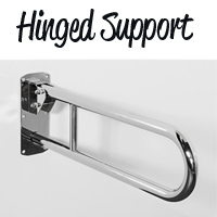 Hinged Support Grab Rail Polished Stainless Steel