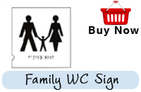 Family WC Sign Tactile and Braille