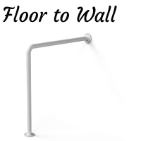 White steel floor to wall rail