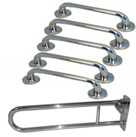 Polished Stainless Steel Grab Rail Kit Close Coupled 