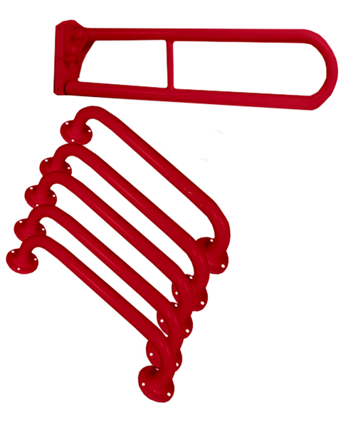 Red Grab Rail Pack Close Coupled In Steel