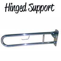 Hinged Support Rail Double Arm Stainless Steel 