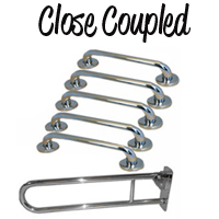 Polished Stainless Steel Grab Rail Kit Close Coupled