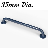 Grab Rail Blue 35mm Steel with Fixings