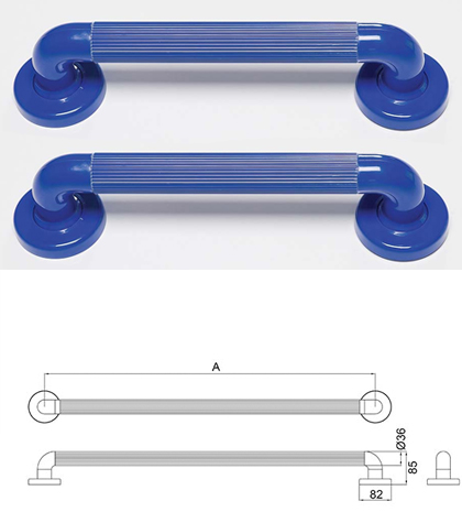 Twin Plastic Grab Rails Blue 300mm