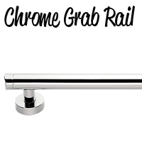 Chrome Straight Grab Rail 450 mm