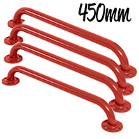 Red Steel Grab Rails 450mm Four Pack