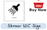Shower WC Sign Tactile and Braille