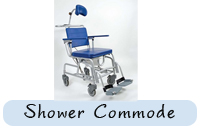 Tilt in space shower commode chair