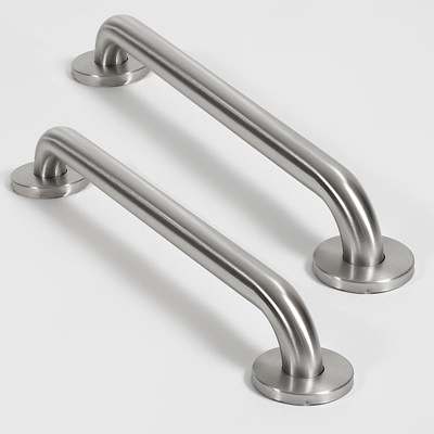 Grab Rail 600mm Brushed Stainless Steel Twin Pack