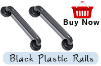 Twin Plastic Grab Rails Black 300mm 