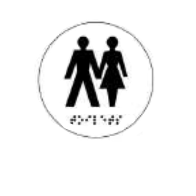Universal WC Door Sign Tactile and Braille Picogram