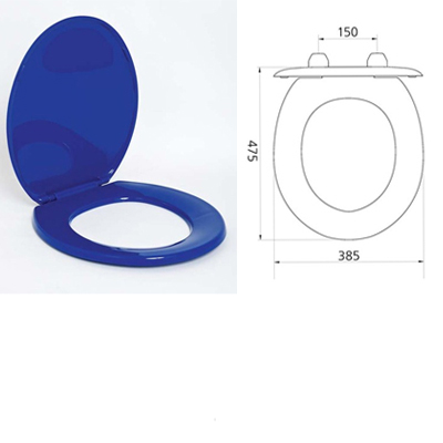 Toilet Seat Blue with lid - plastic hinges